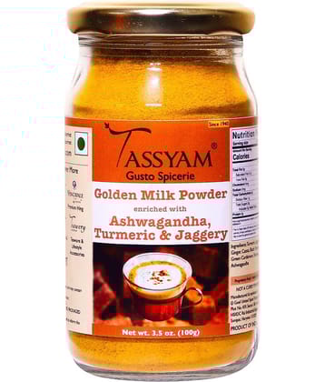 Tassyam Ashwagandha Turmeric Golden Milk Latte (With Jaggery) Powder 100 gm
