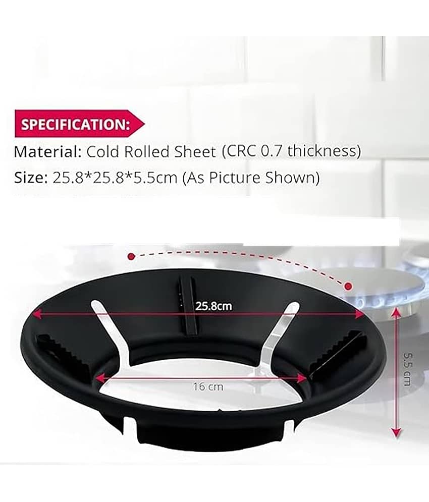 Dark Sun Kitchenware Black Aluminium Gas Saver Burner Stand ( Set of 1 )