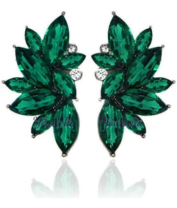 Valentine Gifts : YouBella Fashion Jewellery Stylish Fancy Party Wear Earrings for Girls and Women (Green)