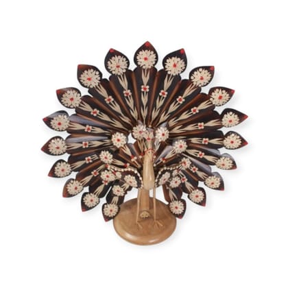 Wooden Peacock Figurine