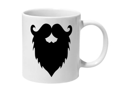 Multicolor Beard Mustache Ceramic Mug