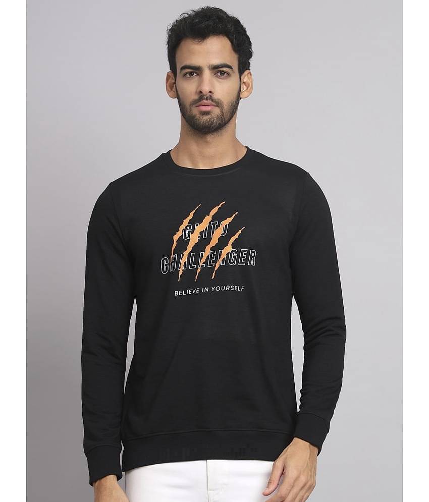Glito - Black Fleece Regular Fit Men's Sweatshirt ( Pack of 1 )
