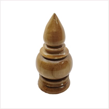 KARTHI7OCT STORE Small Wooden Pooja Kalash (3 Inch Height, 1.5 Inch Base) � Polished Natural Finish � Traditional Puja Kalasam for Home Temple & Ritual Decor - Festival Decoration - Wood Mandir
