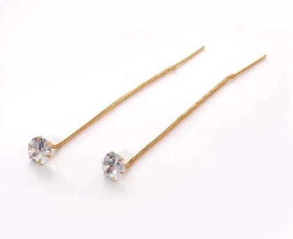 Fashion Hanging White Nug Sui Dhaga Earring for Women And Girls