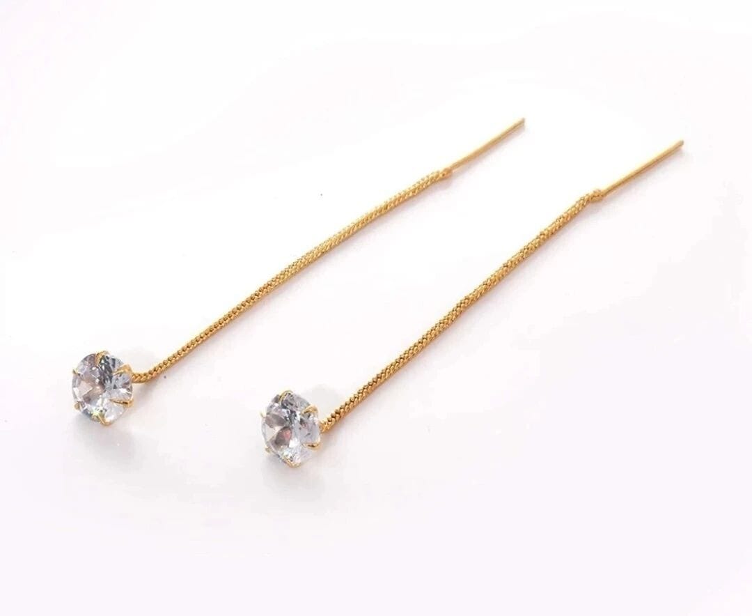 Fashion Hanging White Nug Sui Dhaga Earring for Women And Girls