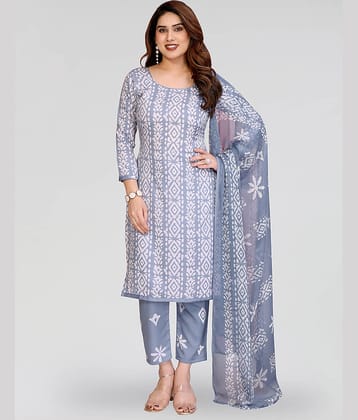Kashvi Sarees Women Crepe Unstitched Dress Material ( Grey )