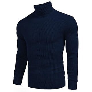 Fashlook Solid Dark Blue Full Sleeve Sweaters For Mens