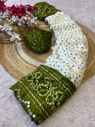 Bandhani prints silk