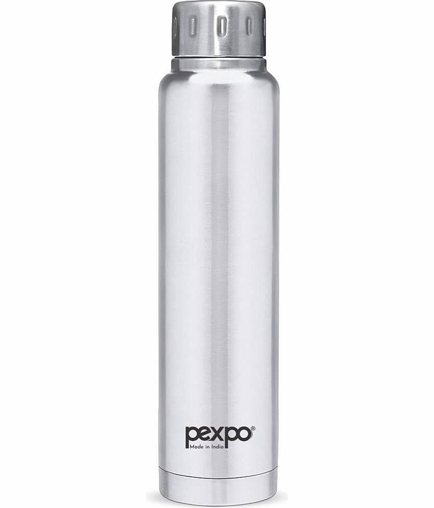 Pexpo 500ml 24 Hrs Hot and Cold Flask, Cameo Vacuum insulated Bottle (Pack of 1, Silver )
