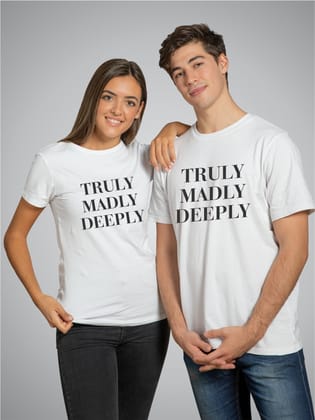 Truly Madly Deeply - Latest Couple T-Shirts-S / XS / White