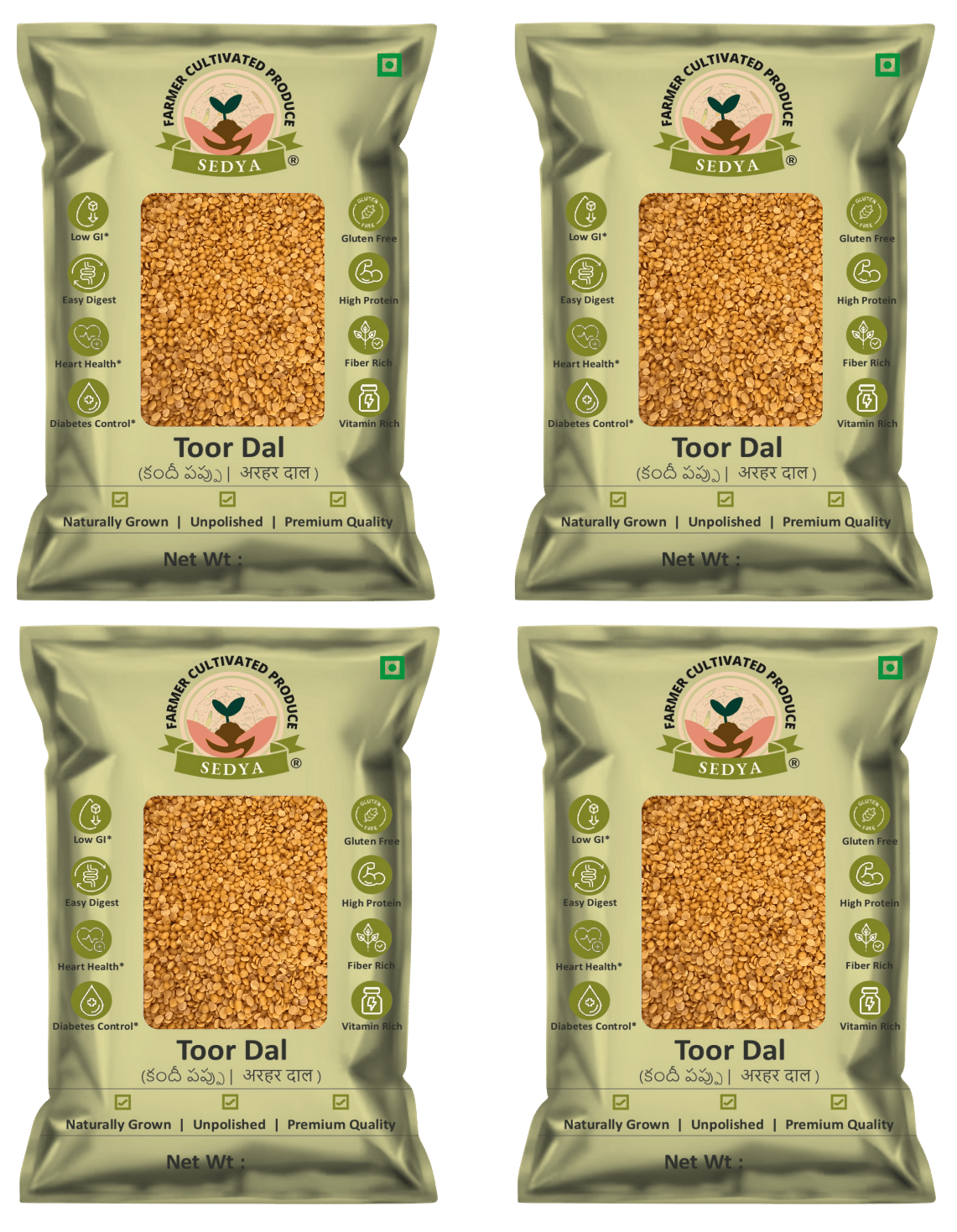 Sedya Unpolished Premium Toor Dal | Protein-Rich & Fresh | 2kg