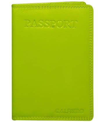Calfnero Leather Green Passport Holder
