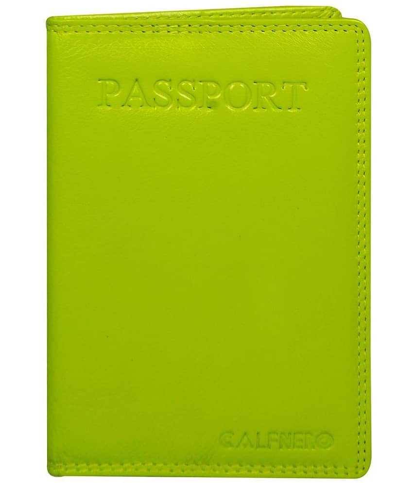 Calfnero Leather Green Passport Holder