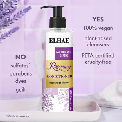 ELHAE Rosemary Conditioner for Smooth & Serene Hair - 100% Pure & Natural Formula for Healthy Hair Growth - 200ml