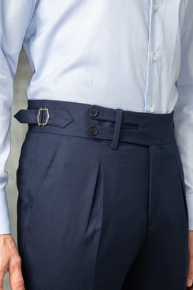 Navy Double Buttoned GURKHA PANTS by ITALIAN VEGA®-28