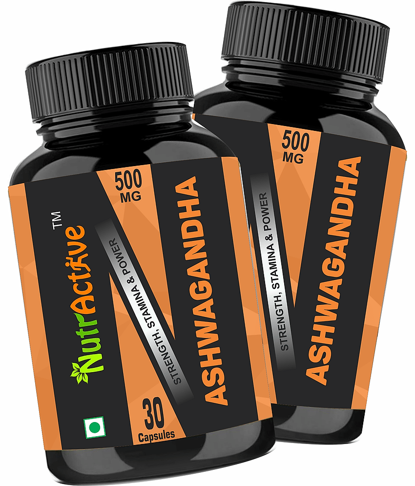NutrActive Ashwagandha Capsules (500mg) 60 no.s Pack of 2