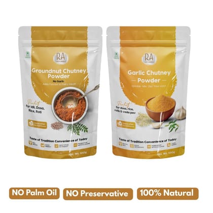 Garlic Powder Combos (Garlic chutney power 100Ggms + Groundnut chutney powder w/ Garlic 100 Gms)