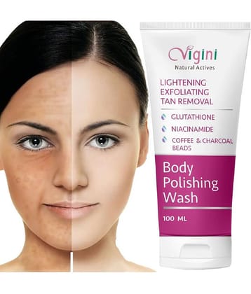 Vigini Skin Lightening Whitening Fairness Body Brightening Polishing Exfoliating Exfoliator D-Tan Pigmentation Dark Spots Removal Remover Scrub Gel Face Wash Glutathione Niacinamide Coffee Charcoal Men &  Women Use Cream Serum Facial Kit Goree Gora Oil