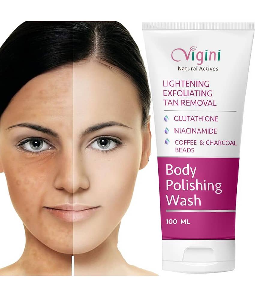 Vigini Skin Lightening Whitening Fairness Body Brightening Polishing Exfoliating Exfoliator D-Tan Pigmentation Dark Spots Removal Remover Scrub Gel Face Wash Glutathione Niacinamide Coffee Charcoal Men & Women Use Cream Serum Facial Kit Goree Gora Oil