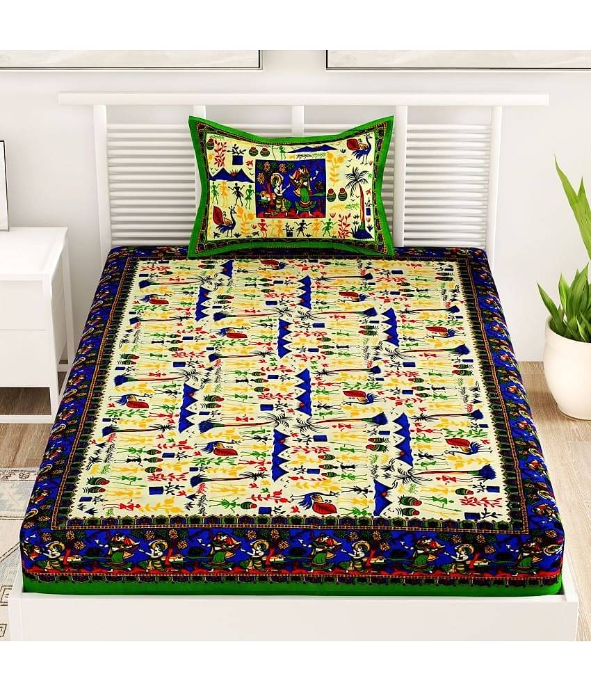 unique choice Cotton Single Bedsheet ( Green )