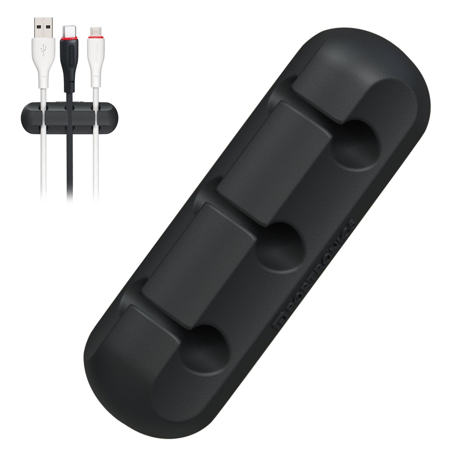 Portronics Griplet 3 Soft Silicone Rubber,  Strong Adhesive, Light Weight, Best for Flat Surface