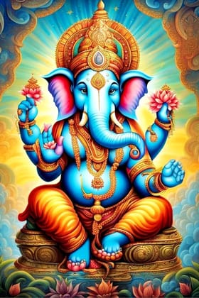 Lord Ganesh Canvas Painting - 24x36 inch