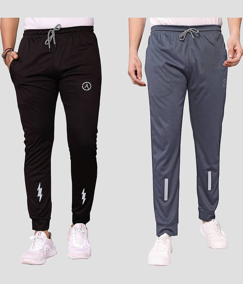 Anand Multicolor Lycra Men's Joggers ( Pack of 2 )
