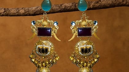 Bilasita Royal Heritage Collection Jhumka Earrings | Intricate Gold-Toned Ethnic Design | Festive & Wedding Wear Bilasita Royal Heritage Collection Jhumka Earrings | Intricate Gold-Toned Ethnic Design | Festive & Wedding Wear
