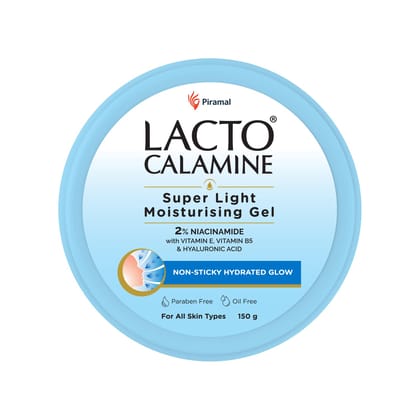 Lacto Calamine Super Light Moisturizer for Face | 150g | Moisturiser for Oily Skin with Niacinamide, Hyaluronic Acid | Face Moisturizer with 300% Instant Hydration, 90% Stronger Moisture Barrier Lacto Calamine Super Light Moisturizer for Face | 150g | Mo