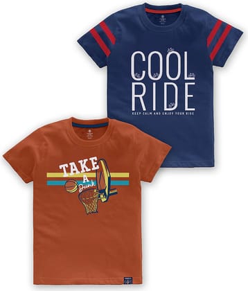 CODEZ Pack of 1 Boys Cotton Blend T-Shirt ( Multi Color )