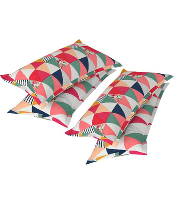 Handloomwala - Pack of 4 Poly Cotton Abstract Standard Size Pillow Cover ( 68.58 cm(27) x 43.18 cm(17) ) - Multi