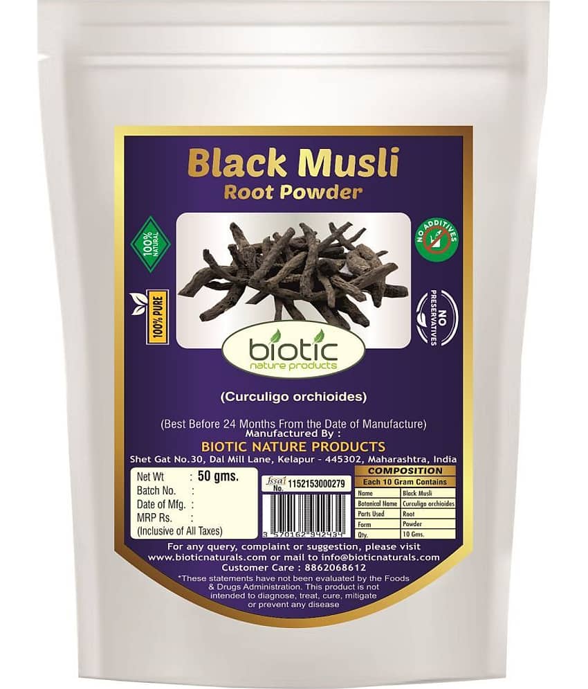 Biotic Kali Musli Powder(Curculigo Orchioide) Black Musli Powder 50 gm