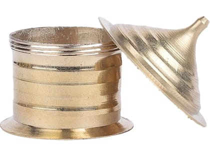 Aatm Brass Meenaar Sindoor Dani - Handcrafted Kumkum Box for Chandan, Haldi and Roli - 1.5-Inch Pooja Dabbi - Ideal for Wedding and Festive Gifting