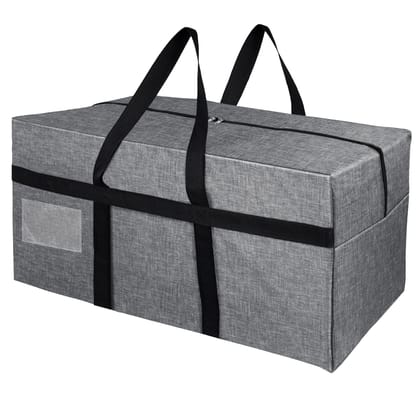 Storite Extra Large 128 L Fabric Moisture Proof Multipurpose Heavy Duty Storage Bag for Toys/Stationery/Blankets/Clothes/Moving Bags With Strong Reinforced Handles Rectangular (Grey,81x40x40 cm)
