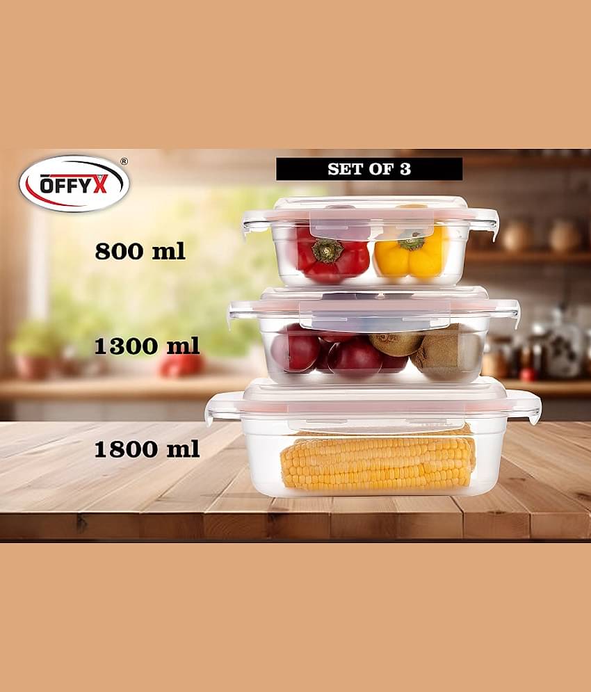 OFFYX LOCK AND LOCK PET White Multi-Purpose Container ( Set of 3 )
