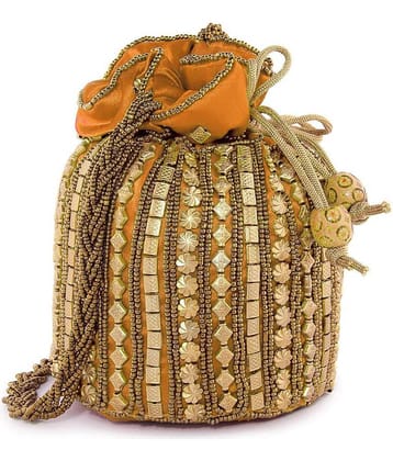 Bulbul Yellow Silk Potli