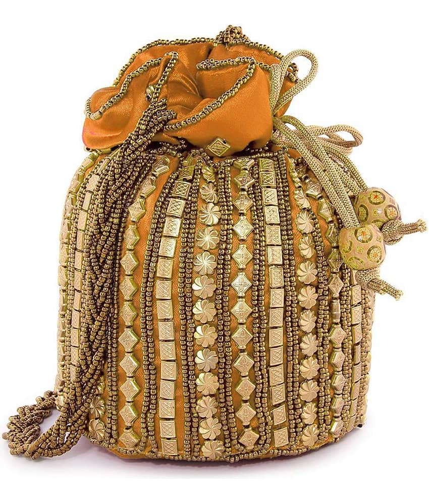 Bulbul Yellow Silk Potli