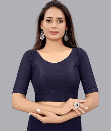 Bulbul Blue Readymade without Pad Lycra Women's Blouse ( Pack of 1 )