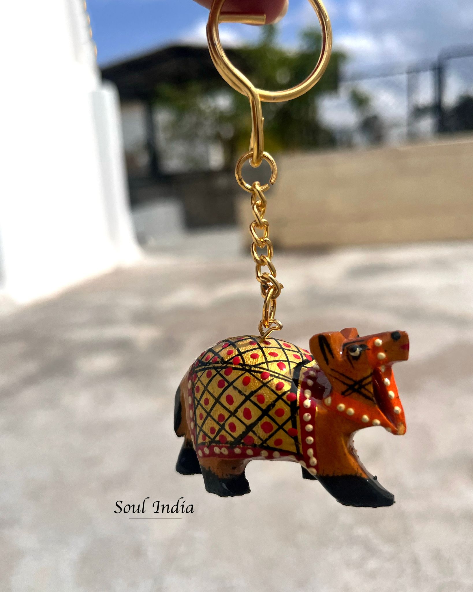 Handcrafted Wooden Keychain - Kondapalli Art
