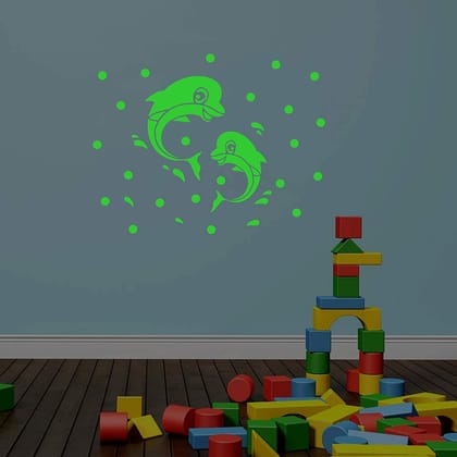 DreamKraft Glow in The Dark Kids Room Decor Radium Sticker (Green 20 cm X 25 cm)
