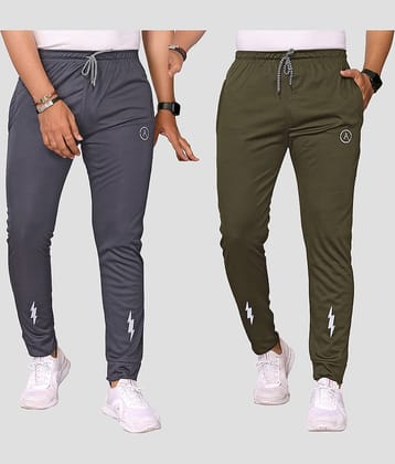 Anand Multicolor Lycra Men's Joggers ( Pack of 2 )