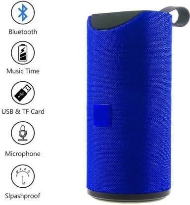 Rugged Wireless Bluetooth Speaker with 6000mAh Battery, AUX or USB or TF Support, and Durable Water-Resistant Design Blue