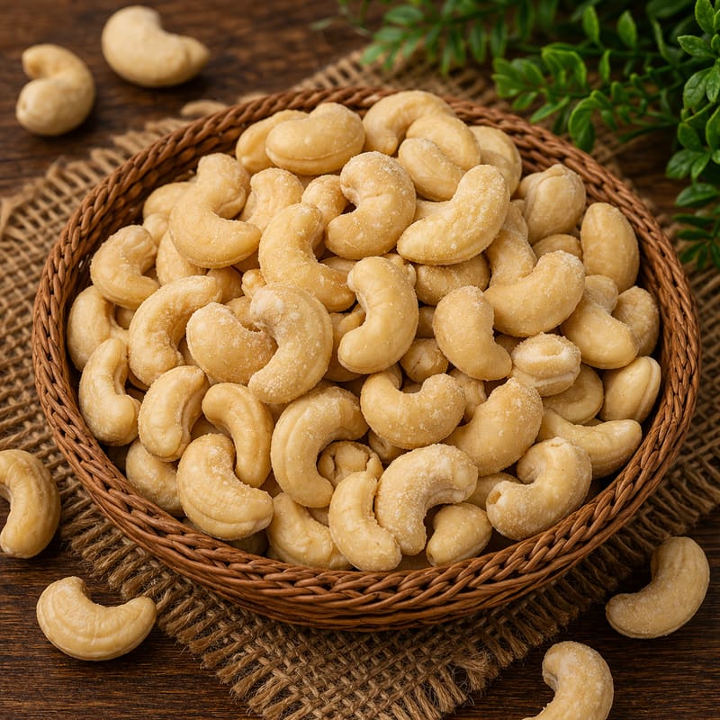 Salted Cashew Nuts (250g) | Premium Roasted & Lightly Salted | Healthy Savory Snack