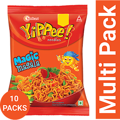 Sunfeast YiPPee! Magic Masala Noodles, 10X55 g (Pack of 10) Sunfeast YiPPee! Magic Masala Noodles, 10X55 g (Pack of 10)