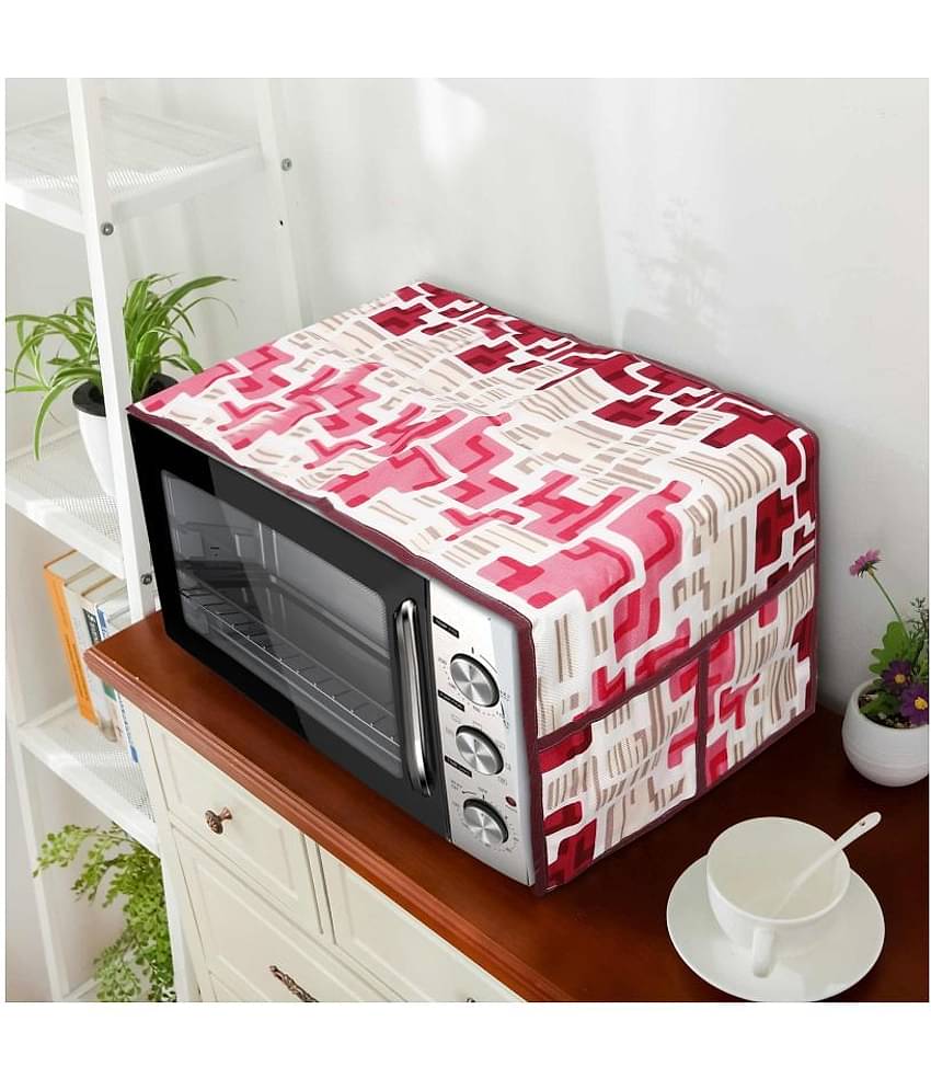 E-Retailer Single Poly-Cotton Red Microwave Oven Cover -