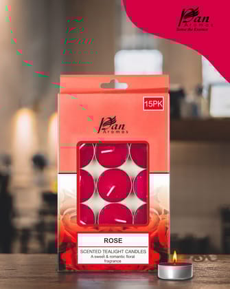15-Pack Scented Tealight Candle - Rose-Rose