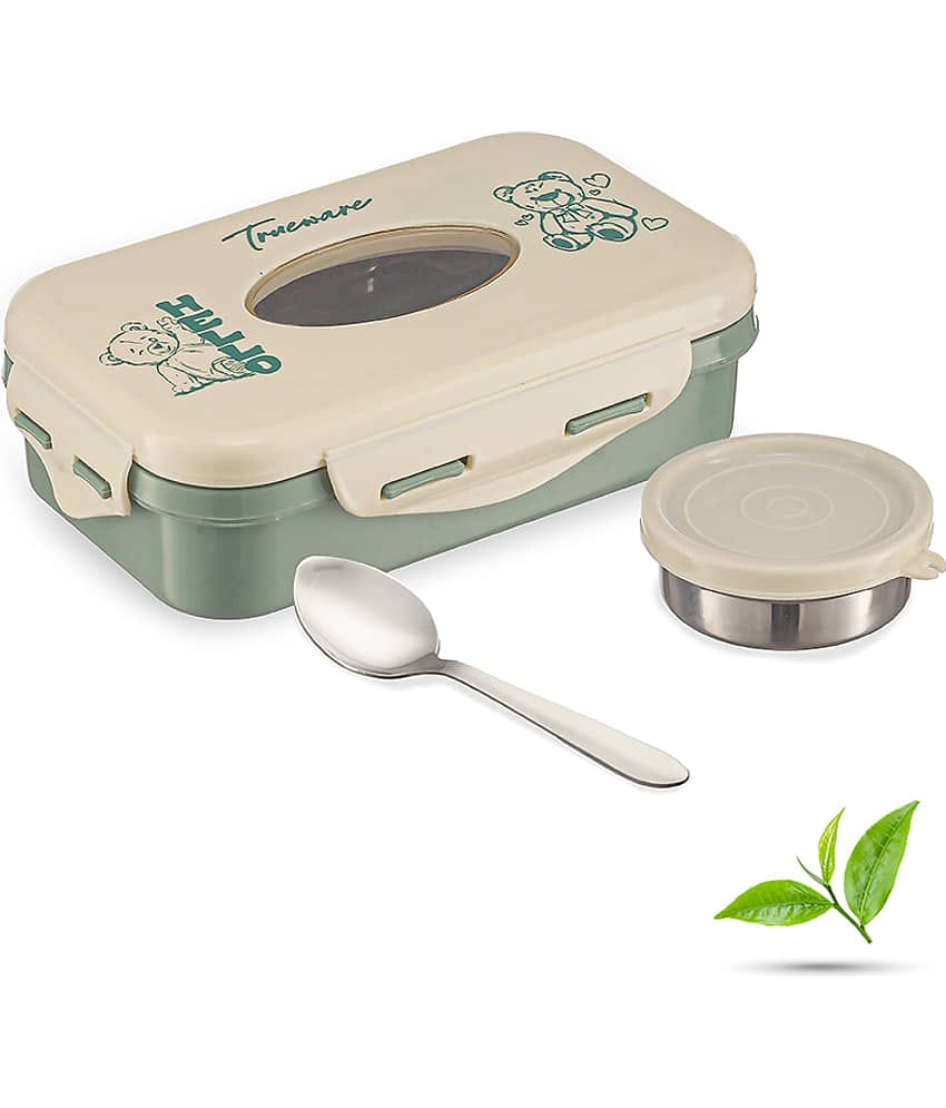 Trueware Alfa Plastic & Stainless Steel School Lunch Boxes 2 - Container ( Pack of 1 )