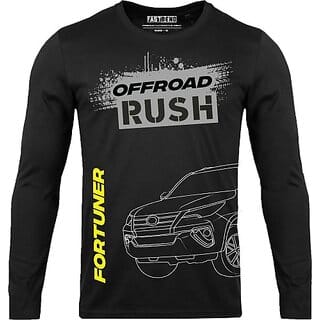 FastB Men Printed Round Neck Black T-Shirt
