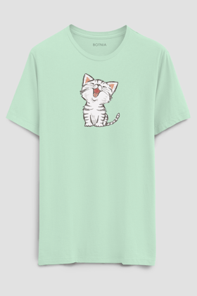 Meow- Half sleeve t-shirt-XS