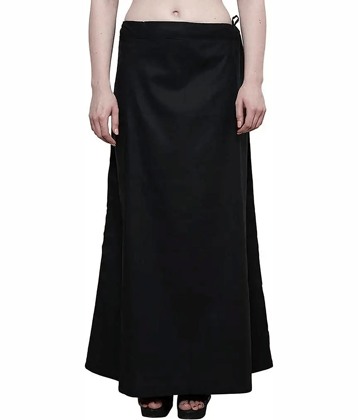 D1 DIFFERENT ONE Black Cotton Petticoat - Single